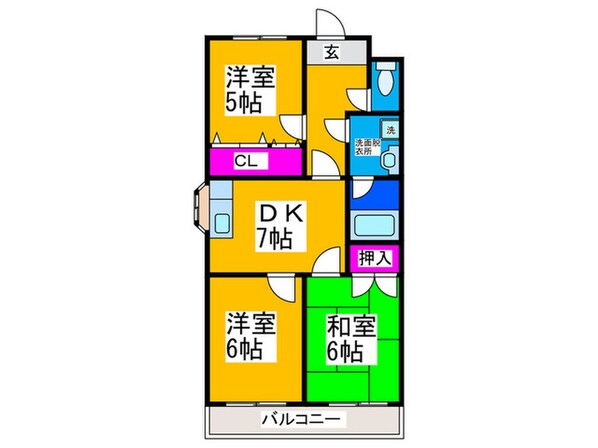 ハイツあかしあ1号館の物件間取画像